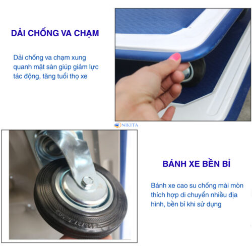 Xe đẩy hàng sàn thép - tải trọng cao - 150 đến 300kg - Ảnh 7