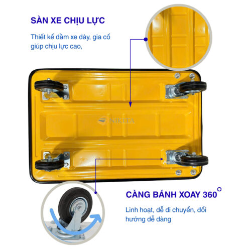 Xe đẩy hàng sàn thép - tải trọng cao - 150 đến 300kg - Ảnh 6